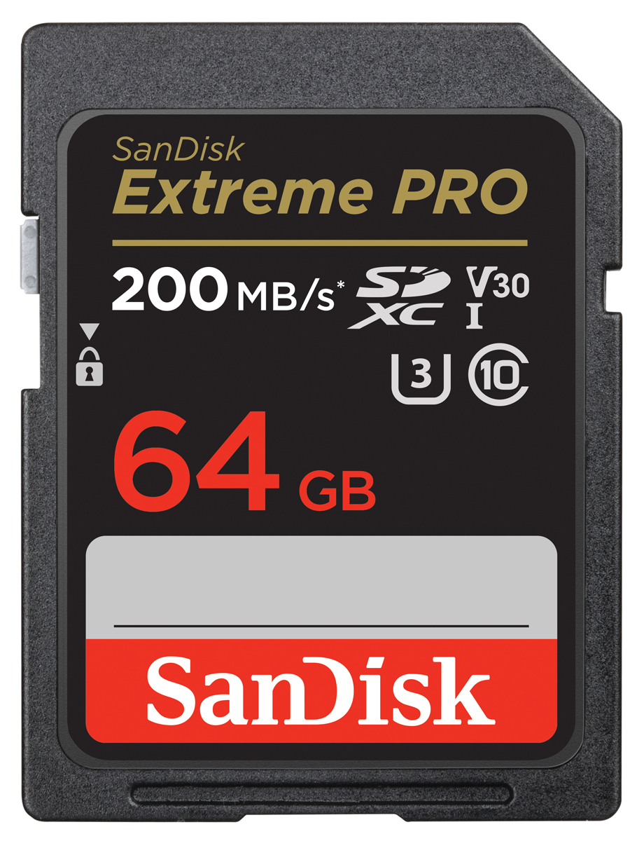 SanDisk ExtremePro 64GB 200MB/s SDXC V30 UHS-I U3