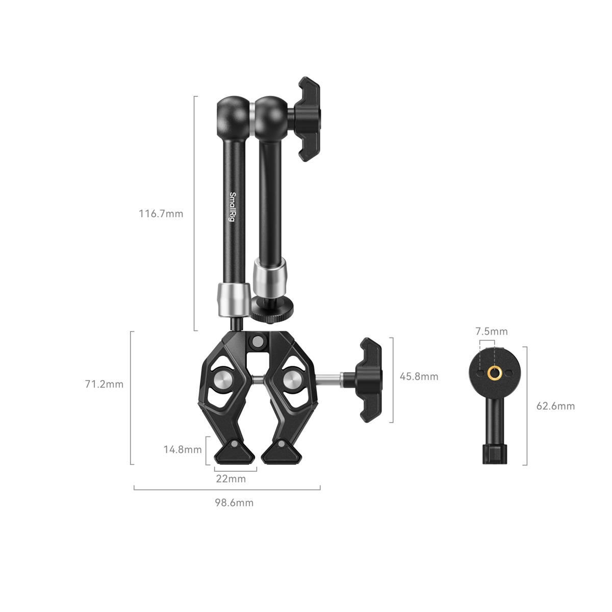 SmallRig 4454 Crap Shaped Clamp with Magic Arm