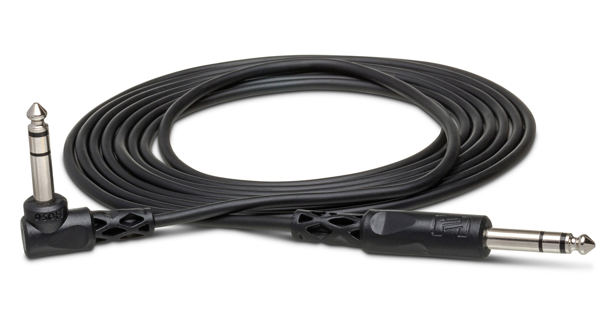 Hosa CSS-103R Verbindungskabel sym. TRS auf TRS Winkelstecker, ca. 0,9 m