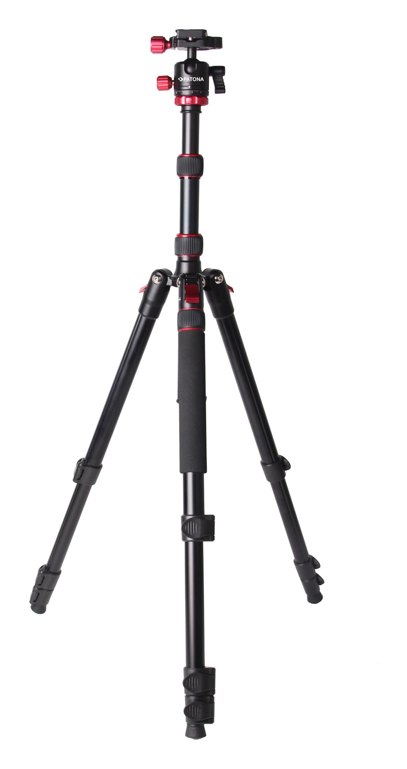 PATONA Premium Stativ GEZI PRO 165 4-fach ausziehbar von 56,5cm bis 165cm inkl. Tasche