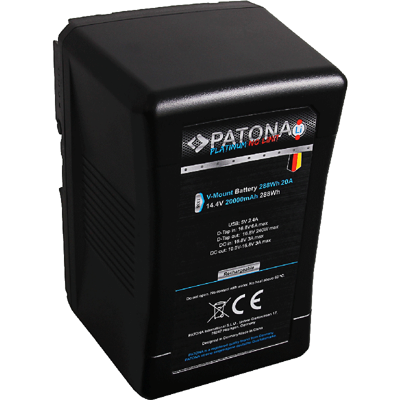 PATONA Platinum NANO V-Mount 288Wh Akku mit Tesla-Zellen für Sony