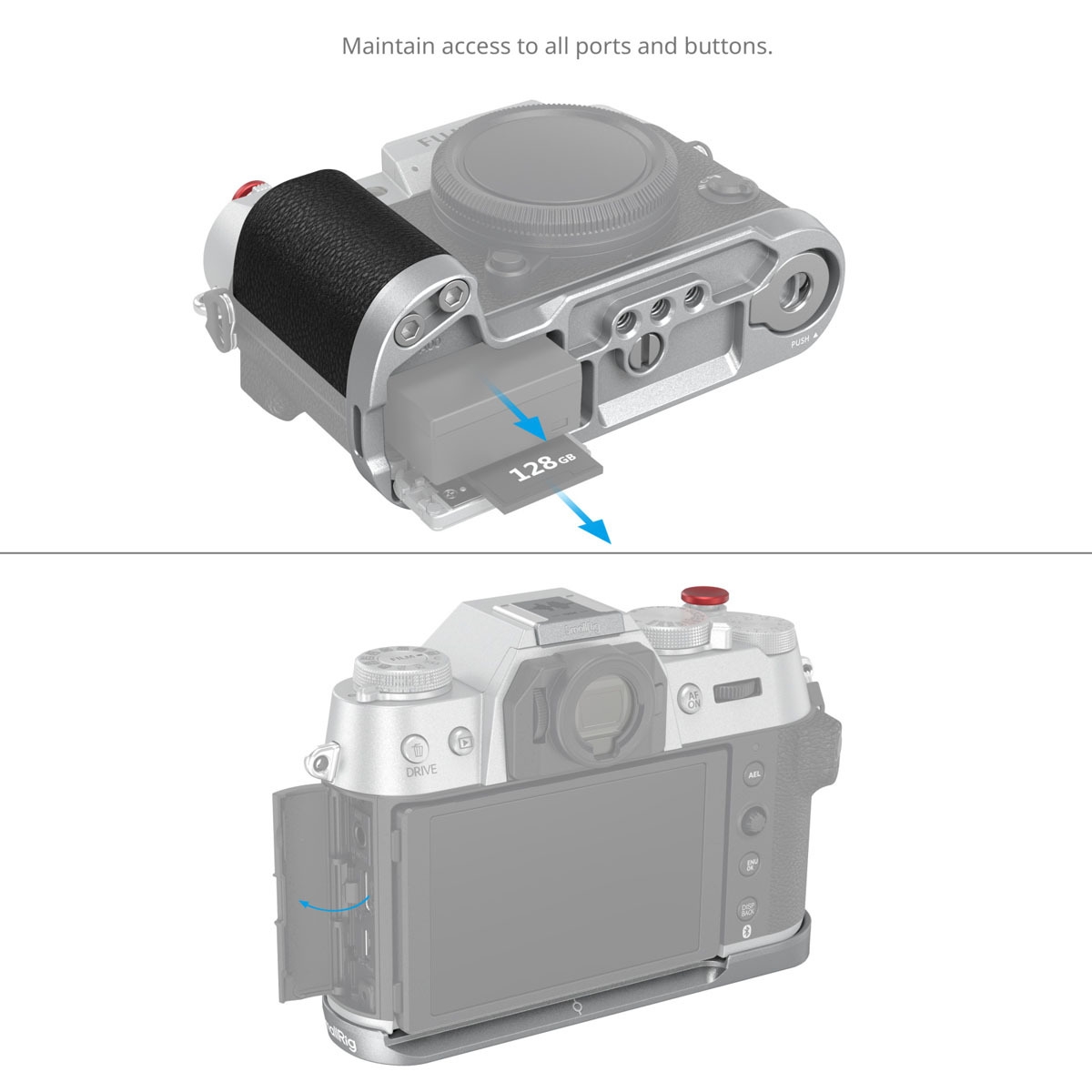 SmallRig 4713 Silicone L-Shape Handle für Fujifilm X-T50 silver