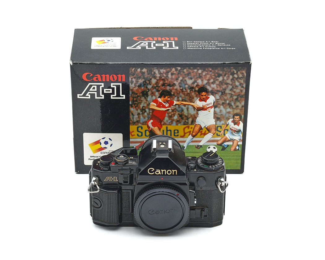 Canon A-1 Gehäuse (WM 1982 / World Cup Karton / Box) #50674**