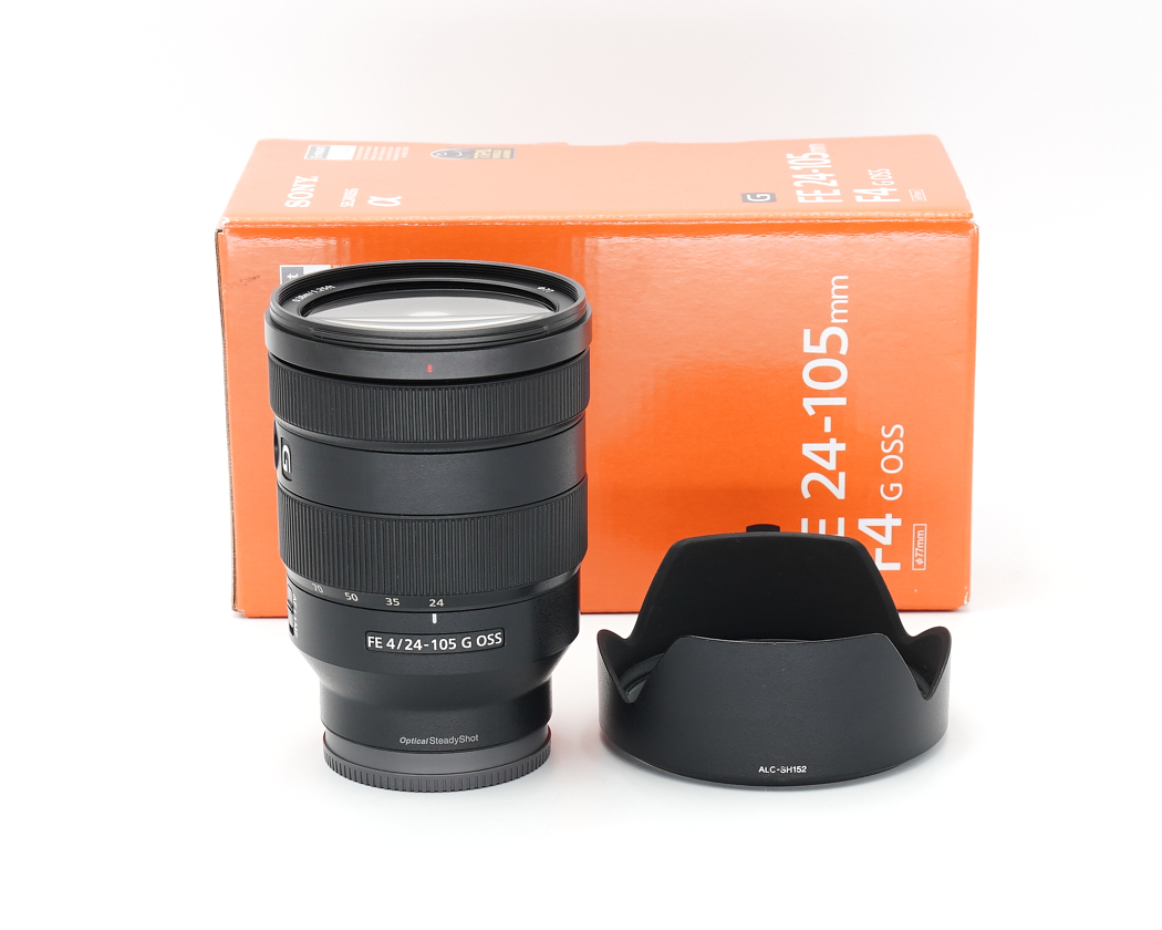 Objektiv, FE 24-105mm, G OSS, schwarze Linse, Verpackungbox