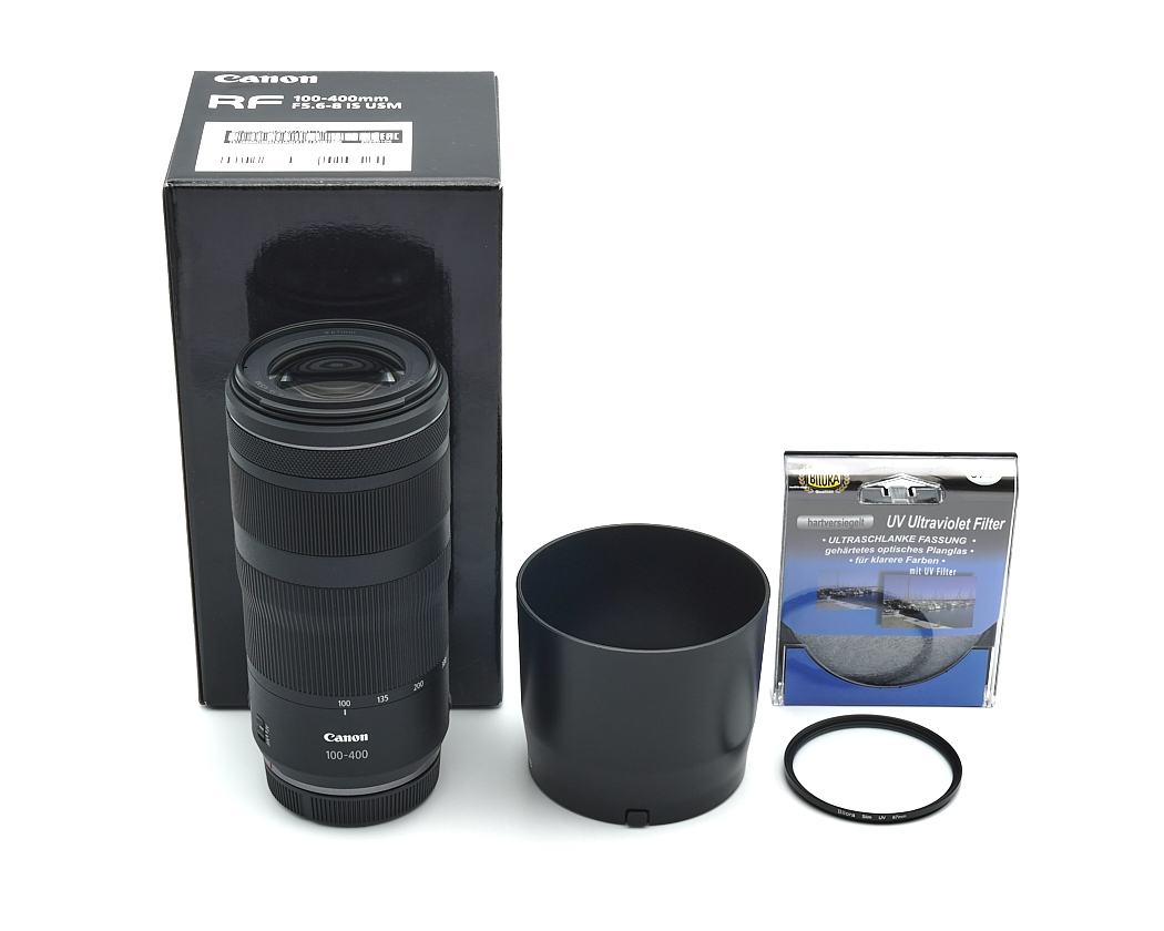 Canon RF 100-400mm 5.6-8 IS USM + BMC UV-Filter MC + JJC Gegenlichtblende