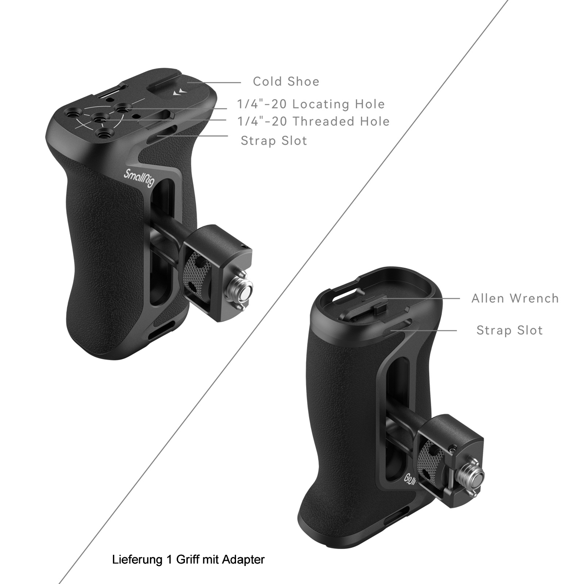 SmallRig 4346 Seitenhandgriff mit Two-in One Lokalisierungsschraube