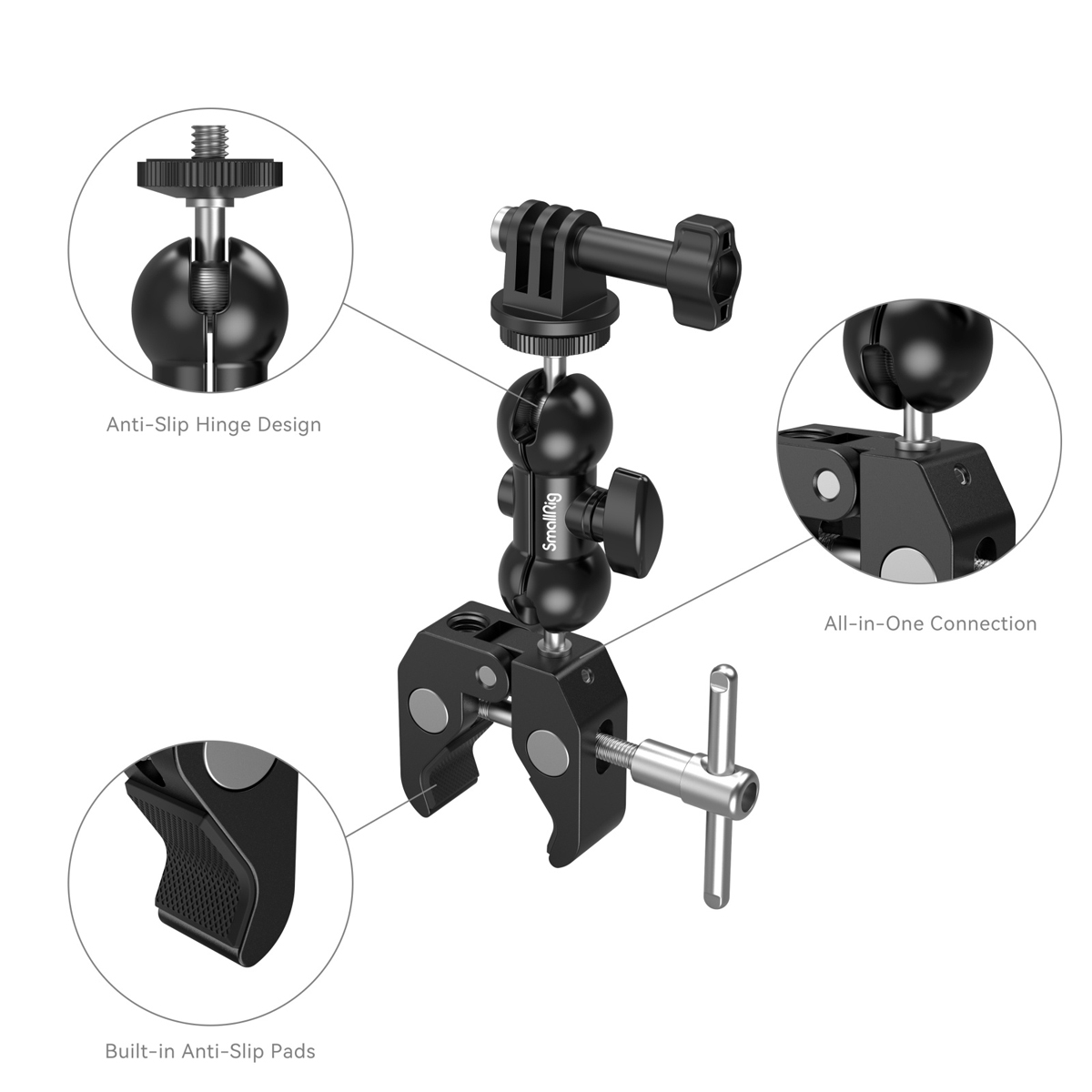 SmallRig 4373 Crab Shaped Super Clamp with Ballhead Magic Arm