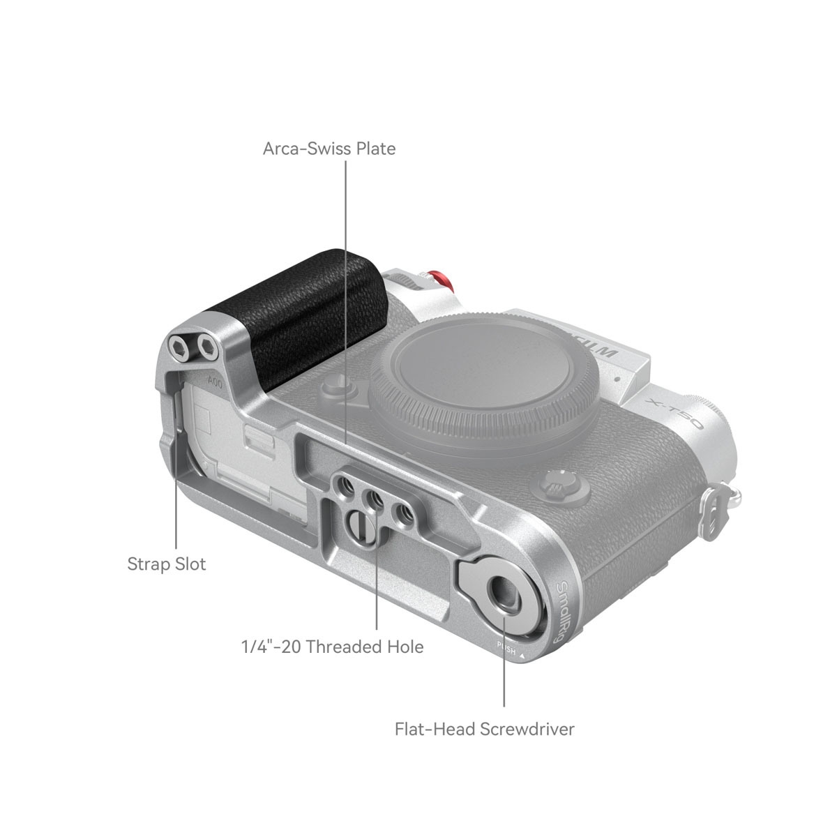 SmallRig 4713 Silicone L-Shape Handle für Fujifilm X-T50 silver